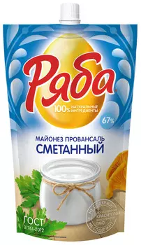Майонез Ряба провансаль сметанный 67% 372г/395мл д/п