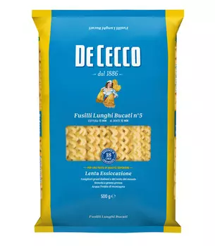 Макароны De Cecco Fusilli lunghi bucati 005 500г