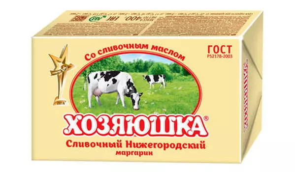 Маргарин Хозяюшка сливочный 60%, 400г