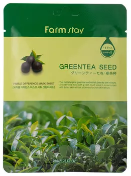 Маска д/лица FarmStay зеленый чай/жемчуг/гранат тканевая
