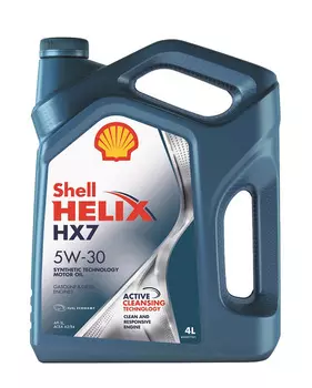 Масло моторное полусинтетика shell helix hx7 5w/30 4л