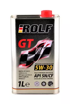 Масло моторное синтетическое Rolf GT SAE 5w-30 API SN/CF 1л