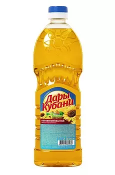 Масло подсолнечное Дары Кубани нерафинированное 0,65л