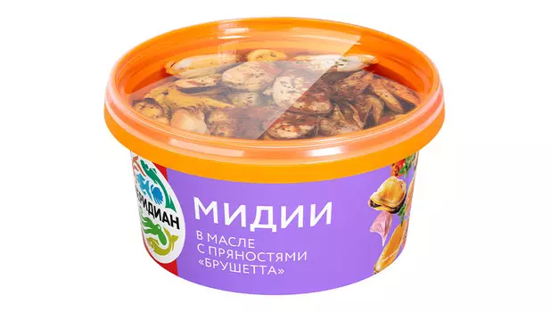 Мидии в масле с пряностями Брушетта Меридиан 430г