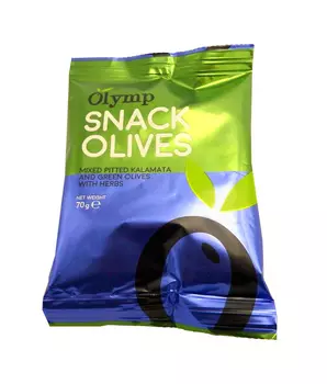 Микс Olymp маслины и оливки с травами Каламата б/к 70г