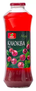 Морс ОКЕЙ клюквенный 0,75л ст/б