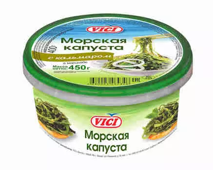 Морская капуста с кальмаром в маринаде Vici 450г