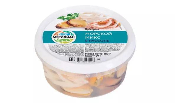 Морской микс в рассоле Меридиан 180г
