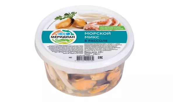 Морской микс в рассоле Меридиан 430г