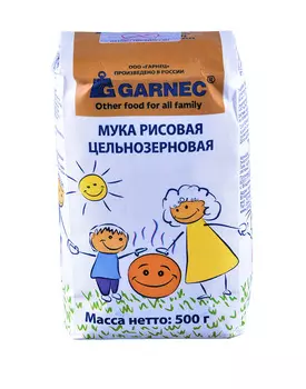 Мука рисовая цельнозерновая Garnec без глютена 500г