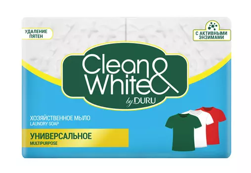 Мыло хозяйственное Duru Clean&amp;White универсальное 2х120г
