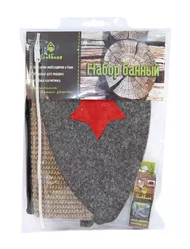 Набор д/бани Eva К празднику (шапка, мочалка, масло)