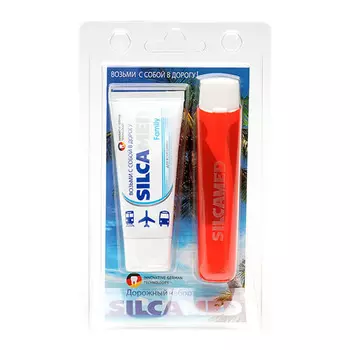 Набор дорожный Silcamed (Зубная паста Silcamed Family 30г+Зубная щетка Silcamed)