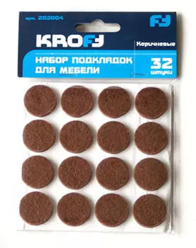Набор подкладок д/мебели KROFT 32шт. корич. арт.202004