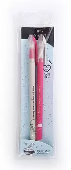 Набор шариковых ручек, Be Smart, толщина линии 0,7 мм, цвет чернил синий, 2 штуки. Прозрачный колпачок.Bunny