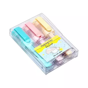 Набор текстовыделителей be smart коллекция bunny 3штуки голубой розовый желтый