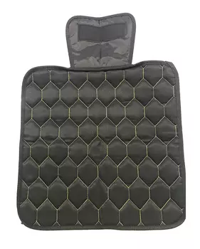 Накидка сиденья без спинки, алькантара, Черная (строчка золотая)