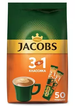 Напиток кофейный Jacobs Классика растворимый 3в1 600г