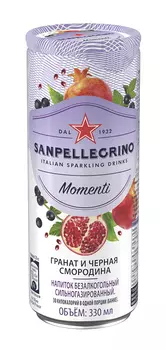 Напиток Sanpellegrino Momenti гранат/черная смородина б/алк с/газ 0,33л ж/б