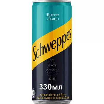 Напиток Schweppes Биттер Лемон б/а сильногаз 0,33л ж/б