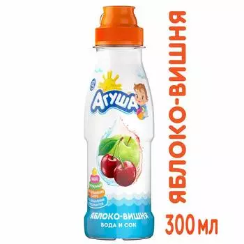 Напиток сокосодержащий Агуша Вода и Сок из яблока и вишни с 12мес 300мл