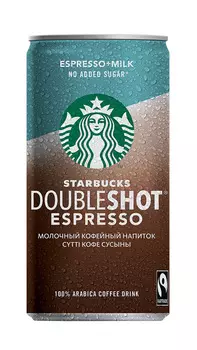 Напиток Starbucks Doubleshot Espresso молочный кофейный б/сахара 0,2л ж/б