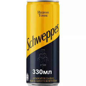 Напиток тоник Schweppes Indian б/алк газ 0,33л ж/б