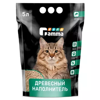 Наполнитель д/туалетов Gamma древесный 5л