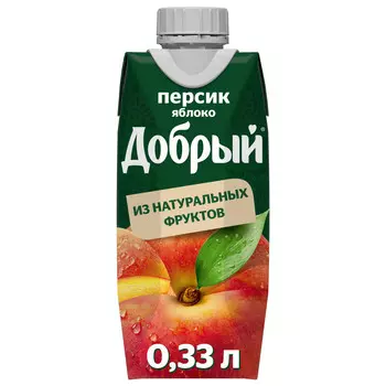 Нектар Добрый персик/яблоко 0,33л т/п