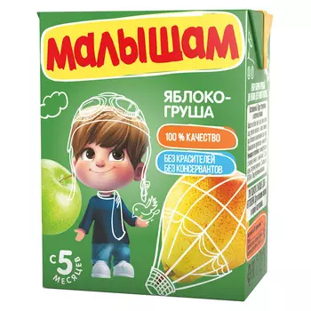 Нектар ФрутоНяня Малышам яблочно-грушевый неосветленный с 5 мес 200мл