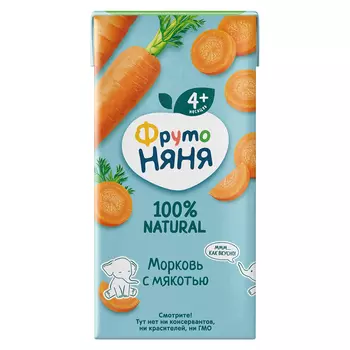 Нектар ФрутоНяня морковь с 4мес 200мл т/п