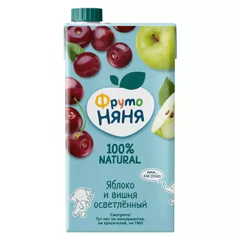 Нектар ФрутоНяня д/детей яблоко/вишня осветленный 500мл