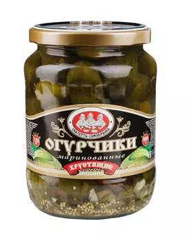 Огурчики Скатерть-Самобранка маринованные хрустящие 720мл ст/б