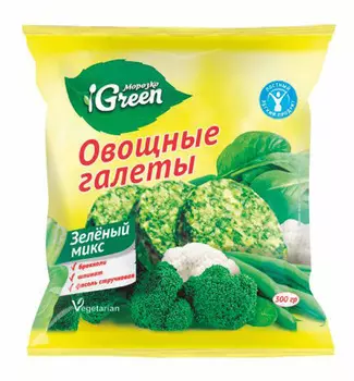Овощные галеты зеленый микс Морозко Green 300г