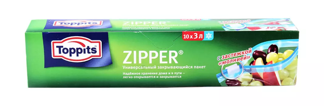 Пакет Toppits универсальный закрывающийся 3л/10шт