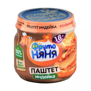 Паштет ФрутоНяня из мяса индейки с 18 мес 80г