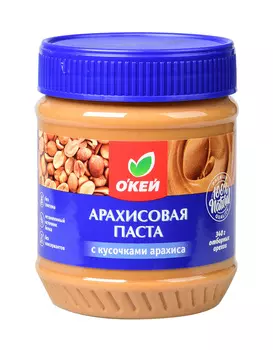 Паста арахисовая ОКЕЙ с кусочками арахиса 340г