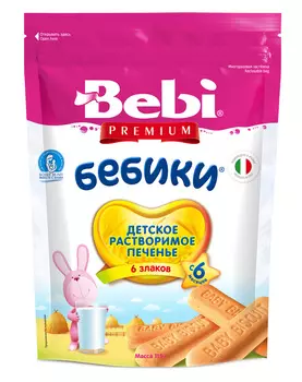 Печенье детское Bebi Premium Бебики 6 злаков с 6мес 125г