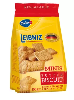 Печенье Leibniz Minis сливочное 100г Bahlsen