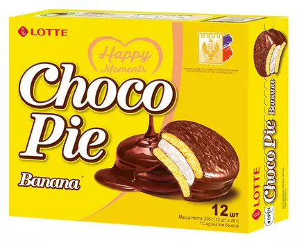 Печенье Lotte ChocoPie Banana 336г