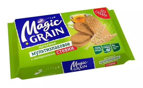 Печенье Мультизлаковое Magic Grain с экстрактом стевии 150г