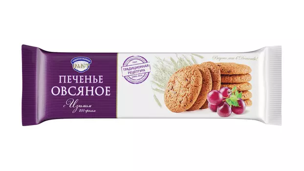 Печенье овсяное с изюмом КП Полет 250г