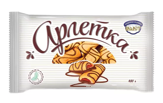 Печенье Арлетка в темной глазури КП Полет 400г