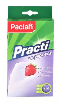 Перчатки Paclan Practi виниловые рМ 10шт