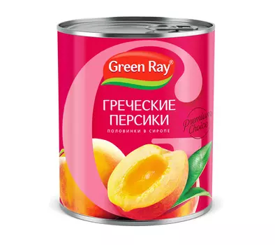 Персики Green Ray половинки 820г
