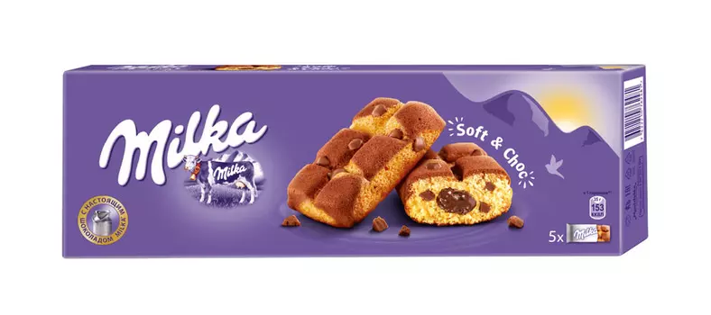 Пирожное бисквитное Milka с шоколадной начинкой 175г