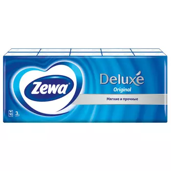 Платки бумажные носовые Zewa Deluxe 10х10шт 3сл