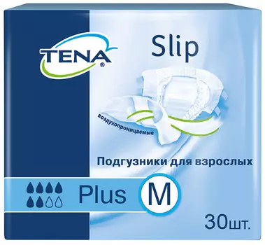 Подгузники д/взрослых Tena Slip Plus, размер M (73-120 см), 30 шт