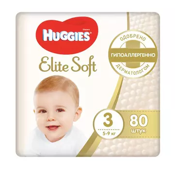 Подгузники Huggies Elite Soft р3 5-9кг 80шт