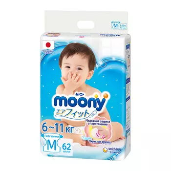 Подгузники Moony M (6-11 кг) 62шт